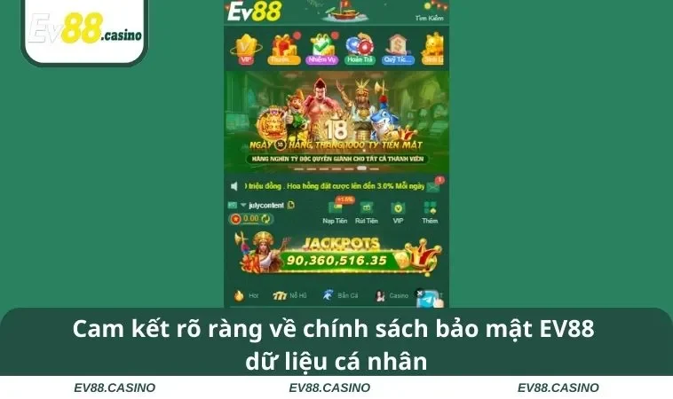 Cam kết rõ ràng về chính sách bảo mật EV88 dữ liệu cá nhân