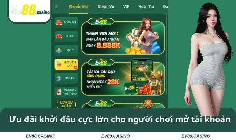 Ưu đãi khởi đầu cực lớn cho người chơi mở tài khoản