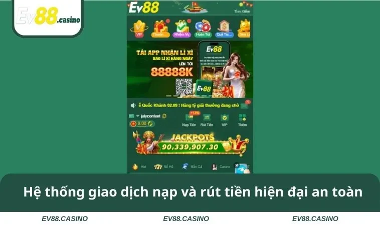 Hệ thống giao dịch nạp và rút tiền hiện đại an toàn