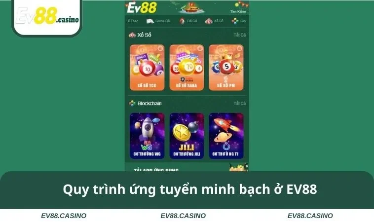 Quy trình ứng tuyển minh bạch ở EV88